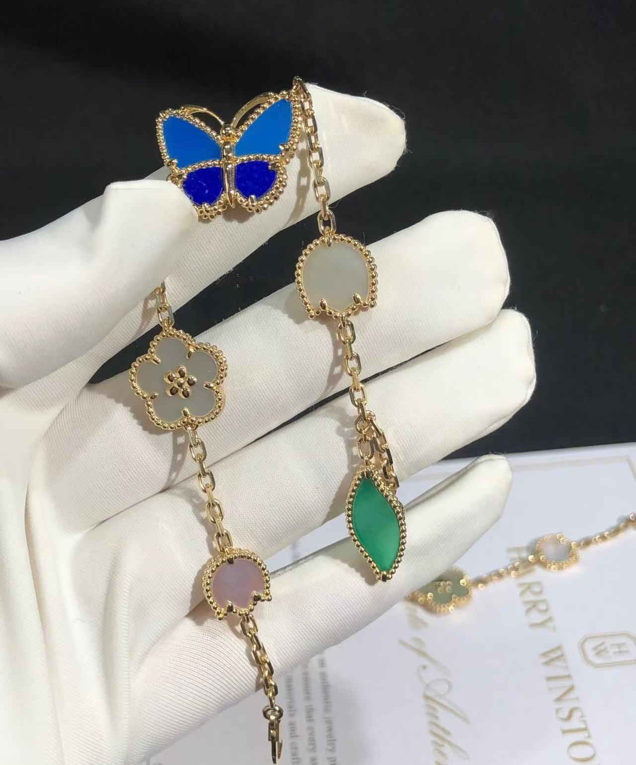 [Perla Lux]LUCKY SPRING BUTTERFLY 5 MOTIF BRACELET