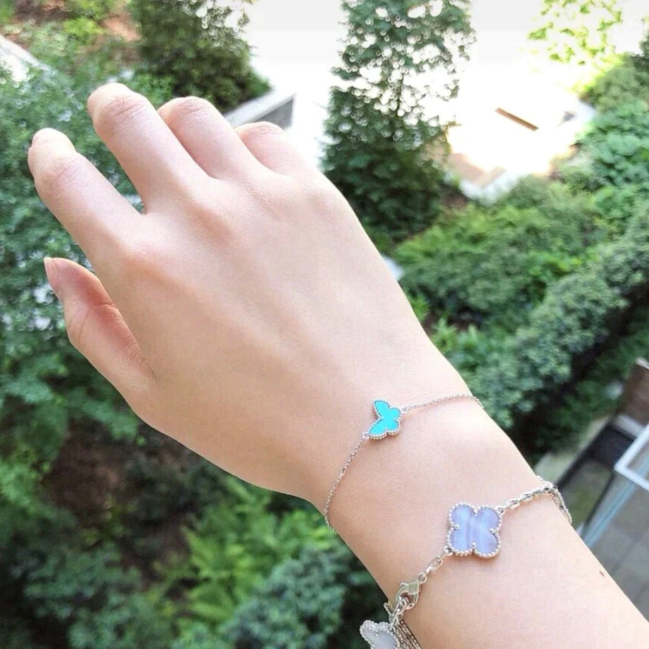 [Perla Lux]BUTTERFLY TURQUOISE BUTTERFLY BRACELET SILVER