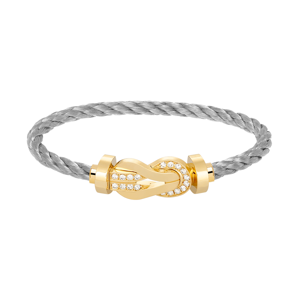 [Perla Lux]CHANCE LARGE 8 FIGURE BUCKLE HALF DIAMOND BRACELET GOLD