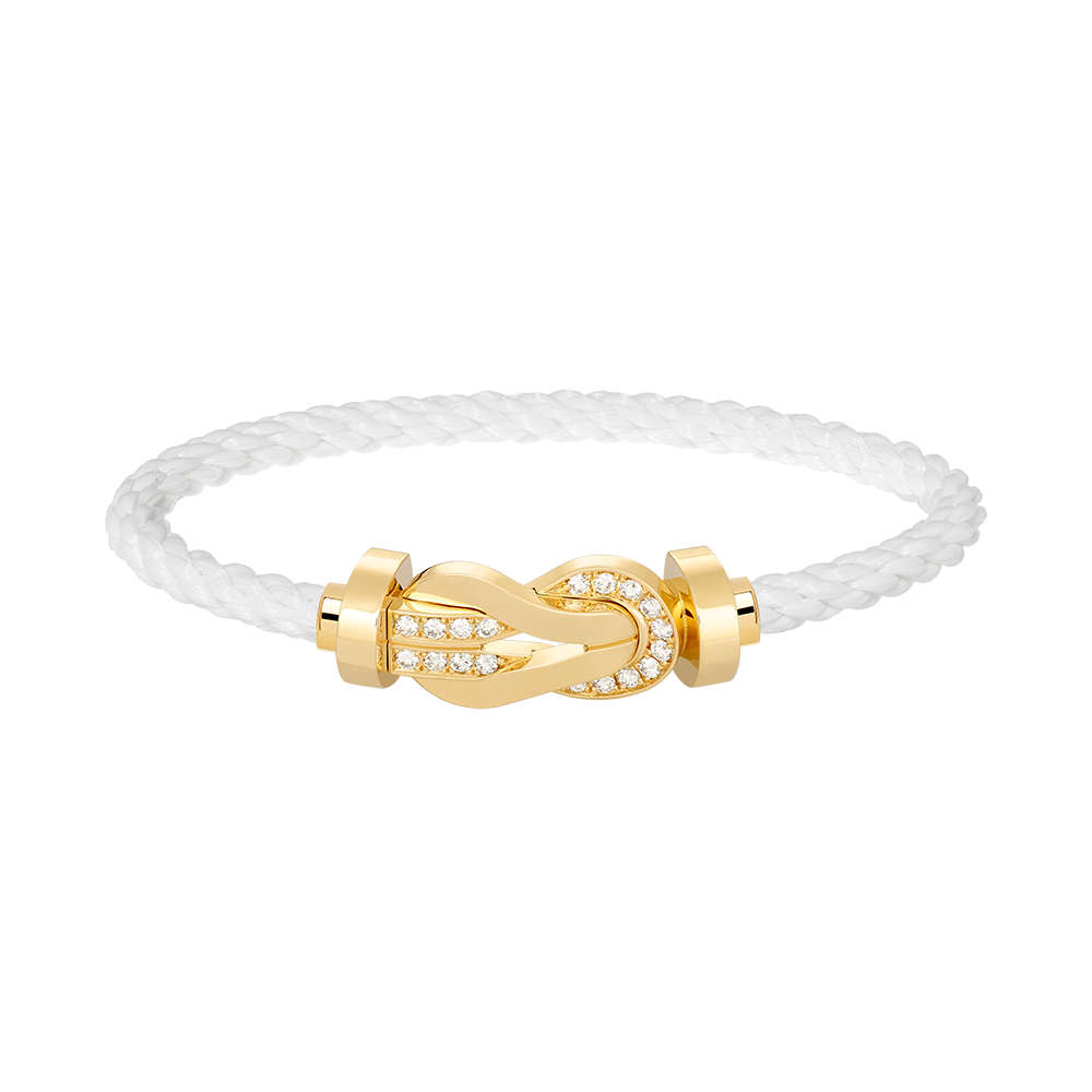 [Perla Lux]CHANCE LARGE 8 FIGURE BUCKLE HALF DIAMOND BRACELET GOLD