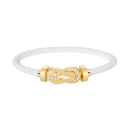 [Perla Lux]CHANCE LARGE 8 FIGURE BUCKLE HALF DIAMOND BRACELET GOLD