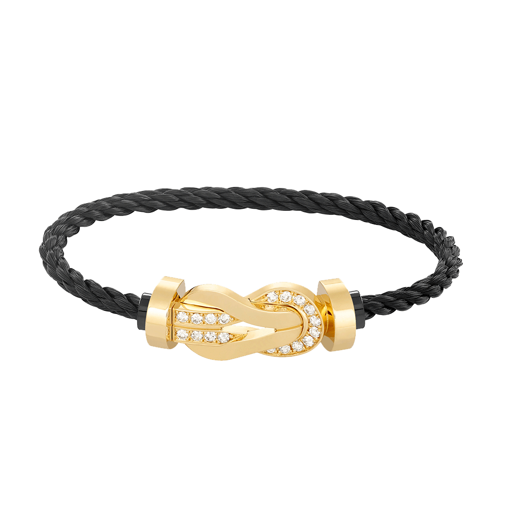[Perla Lux]CHANCE LARGE 8 FIGURE BUCKLE HALF DIAMOND BRACELET GOLD