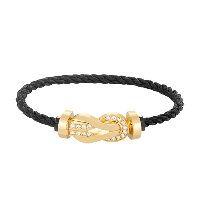 [Perla Lux]CHANCE LARGE 8 FIGURE BUCKLE HALF DIAMOND BRACELET GOLD
