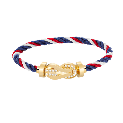 [Perla Lux]CHANCE LARGE 8 FIGURE BUCKLE HALF DIAMOND BRACELET GOLD