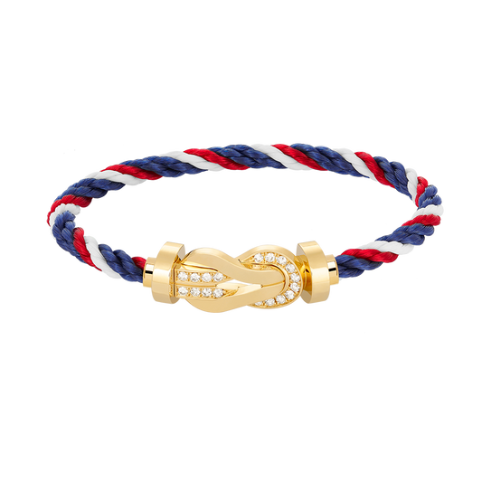 [Perla Lux]CHANCE LARGE 8 FIGURE BUCKLE HALF DIAMOND BRACELET GOLD