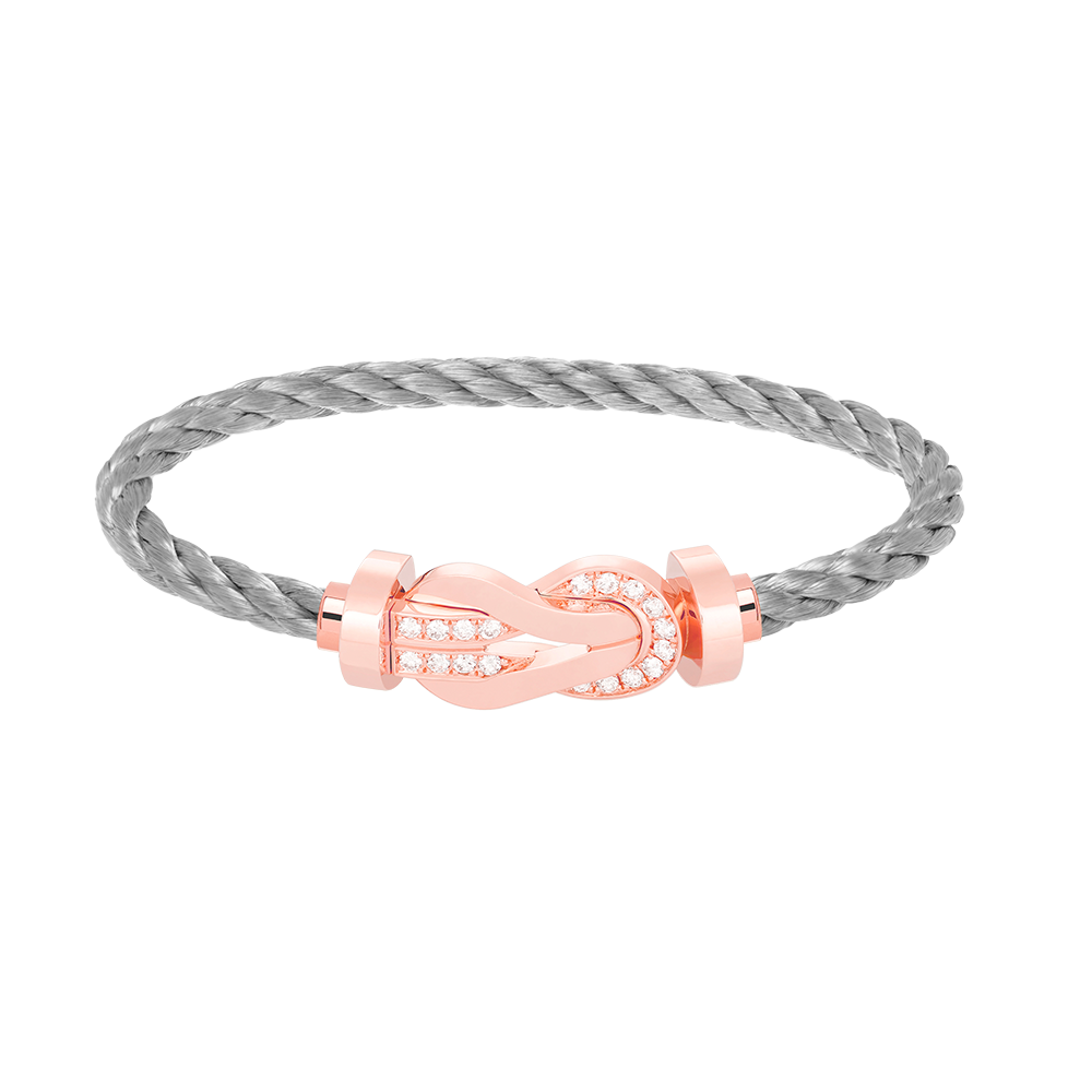 [Perla Lux]CHANCE LARGE 8 FIGURE BUCKLE HALF DIAMOND BRACELET ROSE GOLD