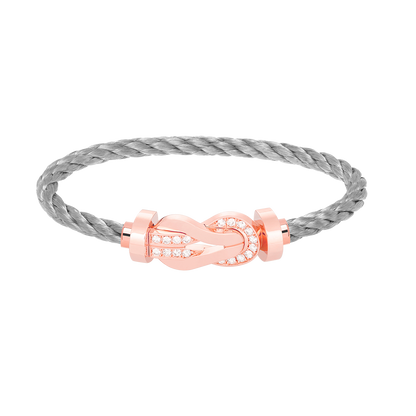 [Perla Lux]CHANCE LARGE 8 FIGURE BUCKLE HALF DIAMOND BRACELET ROSE GOLD