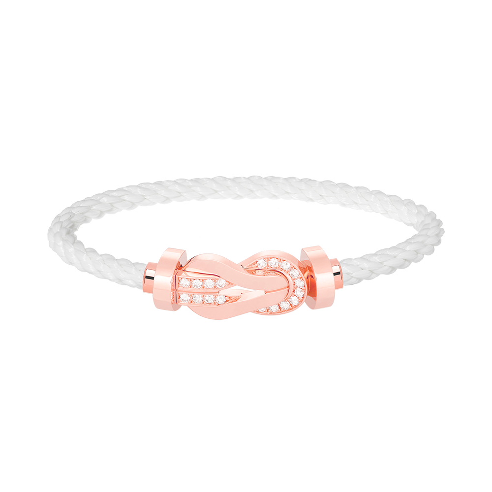 [Perla Lux]CHANCE LARGE 8 FIGURE BUCKLE HALF DIAMOND BRACELET ROSE GOLD
