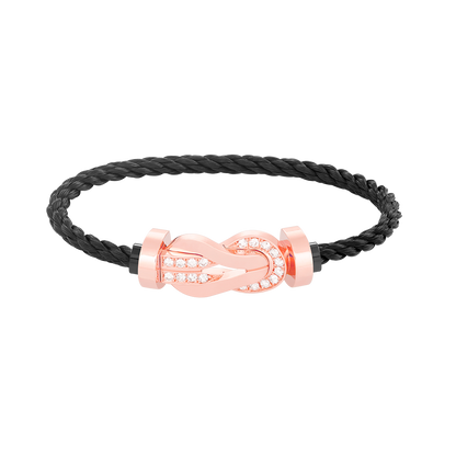 [Perla Lux]CHANCE LARGE 8 FIGURE BUCKLE HALF DIAMOND BRACELET ROSE GOLD
