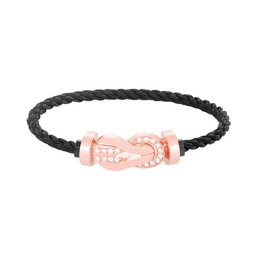 [Perla Lux]CHANCE LARGE 8 FIGURE BUCKLE HALF DIAMOND BRACELET ROSE GOLD