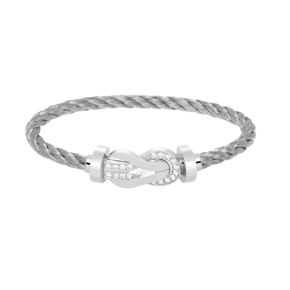 [Perla Lux]CHANCE LARGE 8 FIGURE BUCKLE HALF DIAMOND BRACELET SILVER