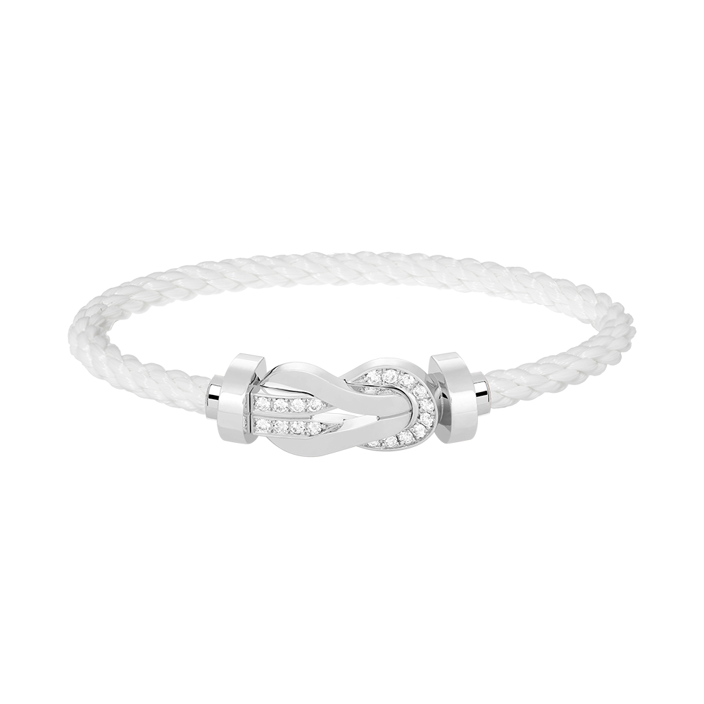 [Perla Lux]CHANCE LARGE 8 FIGURE BUCKLE HALF DIAMOND BRACELET SILVER