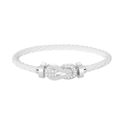 [Perla Lux]CHANCE LARGE 8 FIGURE BUCKLE HALF DIAMOND BRACELET SILVER