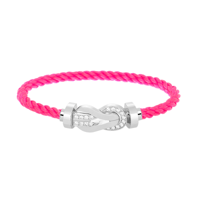 [Perla Lux]CHANCE LARGE 8 FIGURE BUCKLE HALF DIAMOND BRACELET SILVER