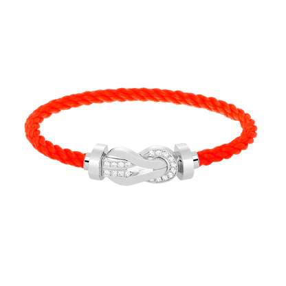 [Perla Lux]CHANCE LARGE 8 FIGURE BUCKLE HALF DIAMOND BRACELET SILVER