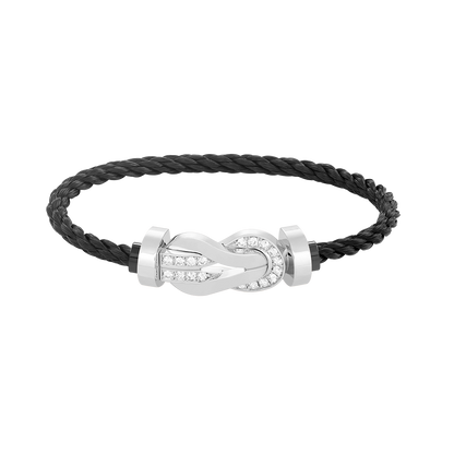 [Perla Lux]CHANCE LARGE 8 FIGURE BUCKLE HALF DIAMOND BRACELET SILVER