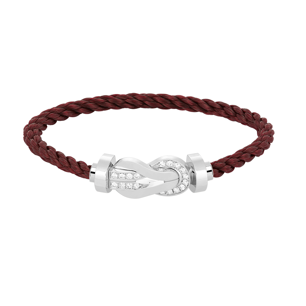 [Perla Lux]CHANCE LARGE 8 FIGURE BUCKLE HALF DIAMOND BRACELET SILVER