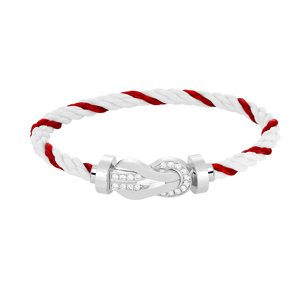[Perla Lux]CHANCE LARGE 8 FIGURE BUCKLE HALF DIAMOND BRACELET SILVER