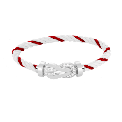 [Perla Lux]CHANCE LARGE 8 FIGURE BUCKLE HALF DIAMOND BRACELET SILVER