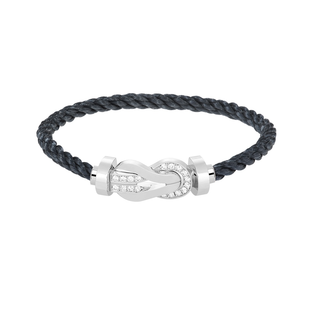 [Perla Lux]CHANCE LARGE 8 FIGURE BUCKLE HALF DIAMOND BRACELET SILVER