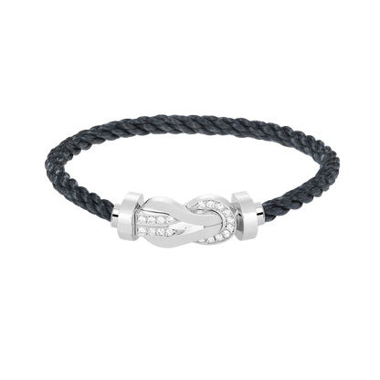 [Perla Lux]CHANCE LARGE 8 FIGURE BUCKLE HALF DIAMOND BRACELET SILVER