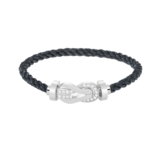 [Perla Lux]CHANCE LARGE 8 FIGURE BUCKLE HALF DIAMOND BRACELET SILVER