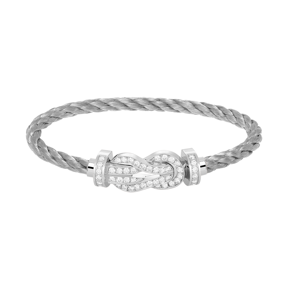 [Perla Lux]CHANCE LARGE 8 FIGURE BUCKLE FULL DIAMOND BRACELET SILVER