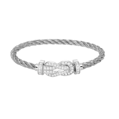 [Perla Lux]CHANCE LARGE 8 FIGURE BUCKLE FULL DIAMOND BRACELET SILVER