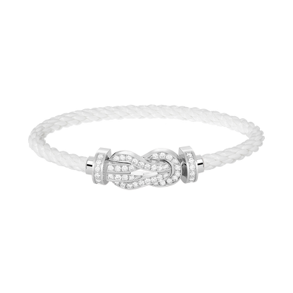 [Perla Lux]CHANCE LARGE 8 FIGURE BUCKLE FULL DIAMOND BRACELET SILVER