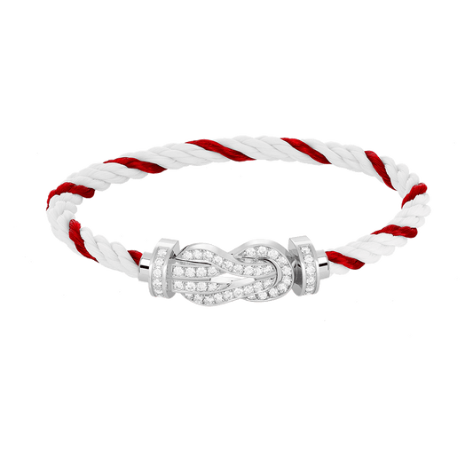 [Perla Lux]CHANCE LARGE 8 FIGURE BUCKLE FULL DIAMOND BRACELET SILVER