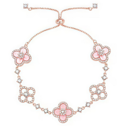 [Perla Lux]CLOVER 5 MOTIF PINK BLUE RED WHITE BRACELET