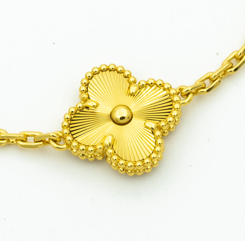 [Perla Lux]CLOVER BRACELET 5 MOTIFS GOLD DIAMOND