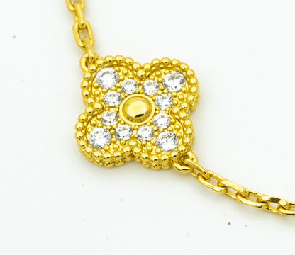 [Perla Lux]CLOVER BRACELET 5 MOTIFS GOLD DIAMOND