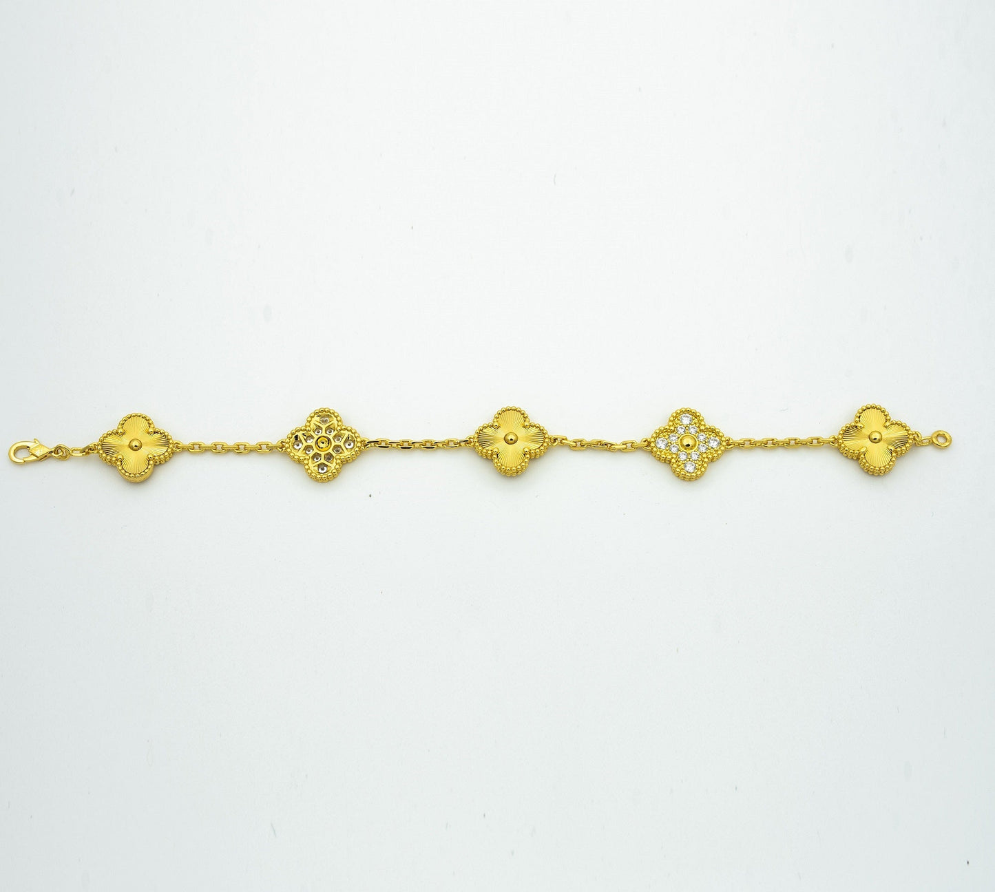 [Perla Lux]CLOVER BRACELET 5 MOTIFS GOLD DIAMOND
