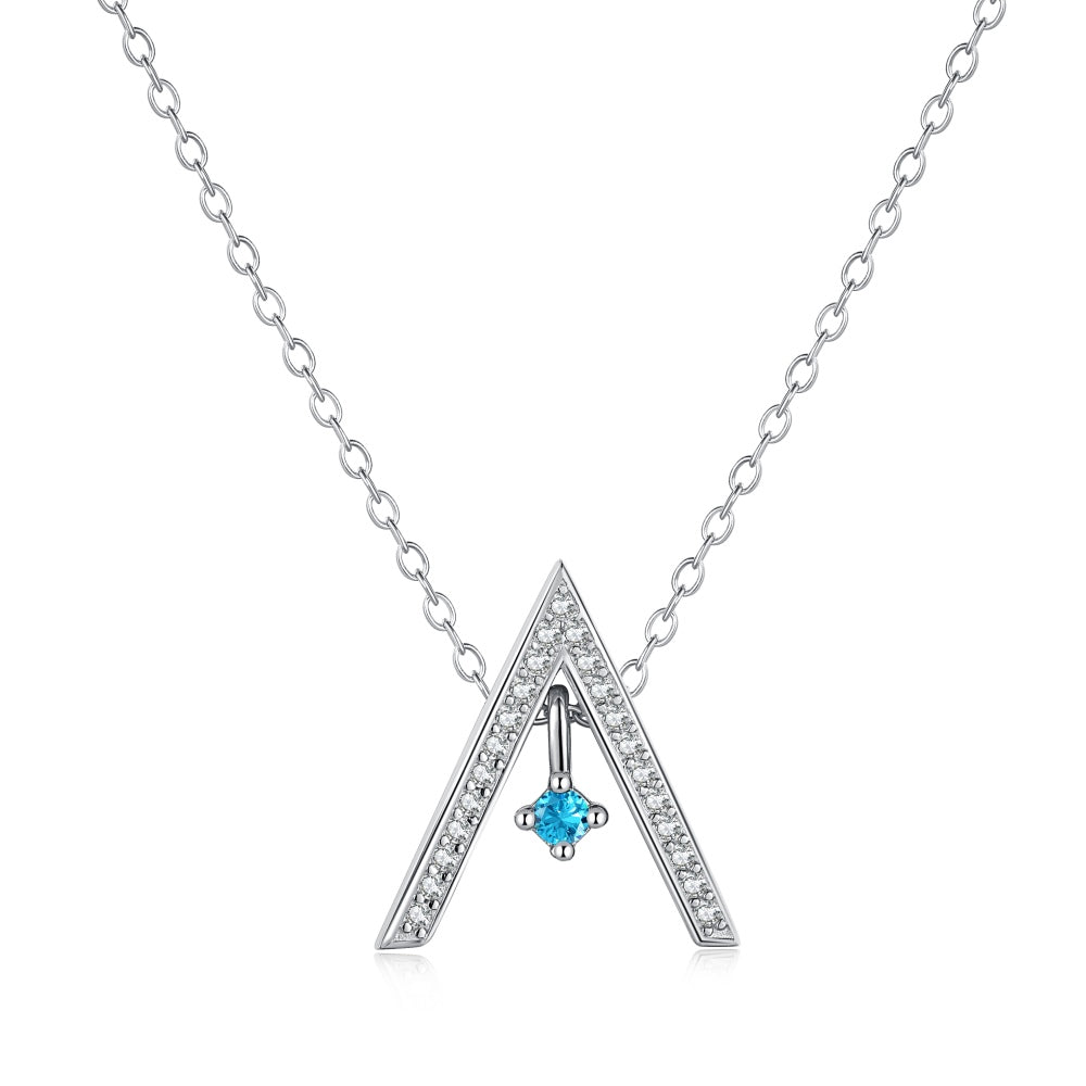 [Perla Lux]Sparkling "A" Shape Necklace