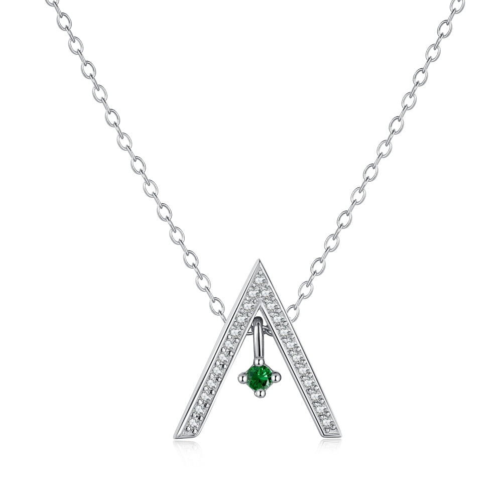 [Perla Lux]Sparkling "A" Shape Necklace