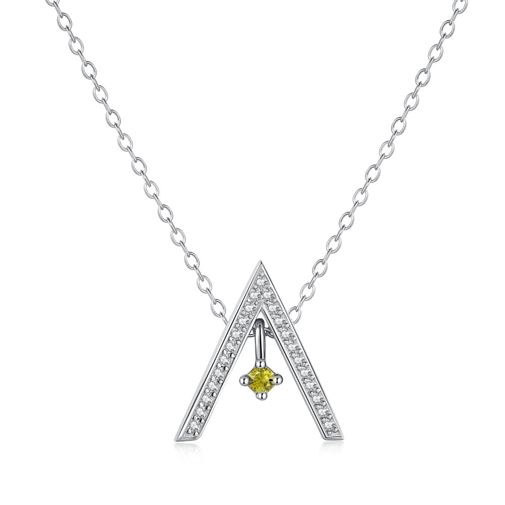 [Perla Lux]Sparkling "A" Shape Necklace