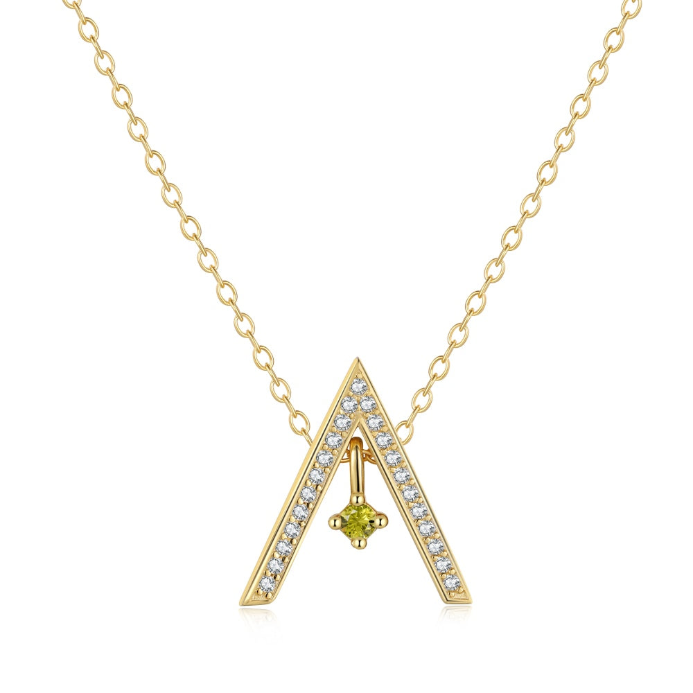 [Perla Lux]Sparkling "A" Shape Necklace