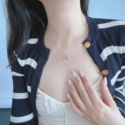 [Perla Lux]Sparkling "A" Shape Necklace