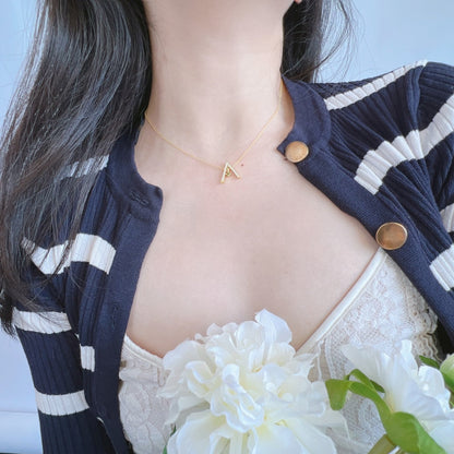 [Perla Lux]Sparkling "A" Shape Necklace
