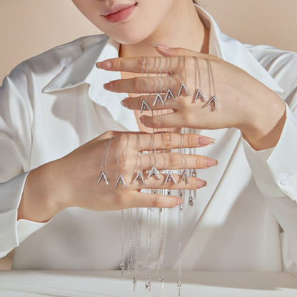 [Perla Lux]Sparkling "A" Shape Necklace