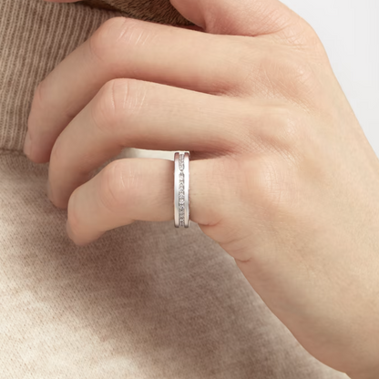 [Perla Lux]ZERO 1 ONE-BAND PAVED DIAMONDS ON THE SPIRAL RING