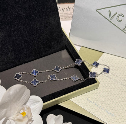 [Perla Lux]CLOVER 10 MOTIFS BIDE STONE NECKLACE