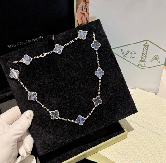[Perla Lux]CLOVER 10 MOTIFS BIDE STONE NECKLACE