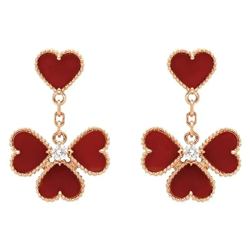 [Perla Lux]SWEET CLOVER CARNELIAN EARRINGS