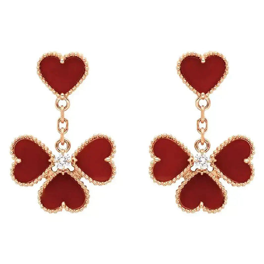 [Perla Lux]SWEET CLOVER CARNELIAN EARRINGS