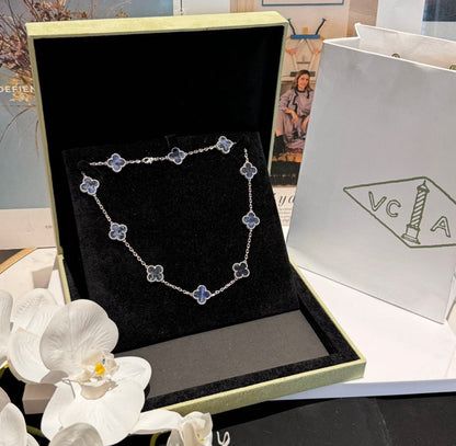 [Perla Lux]CLOVER 10 MOTIFS BIDE STONE NECKLACE