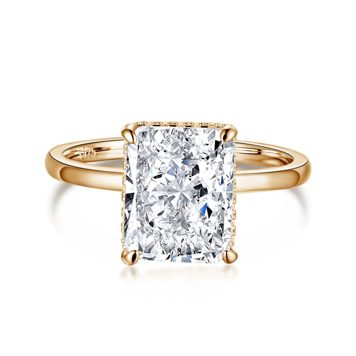 [Perla Lux]4.0 Carat Ornate Enchanting Radiand Cut Banquet Ring