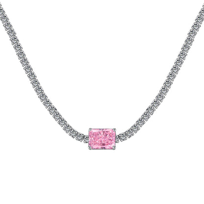 [Perla Lux]2.0 carat Ornate Emerald Cut Necklace