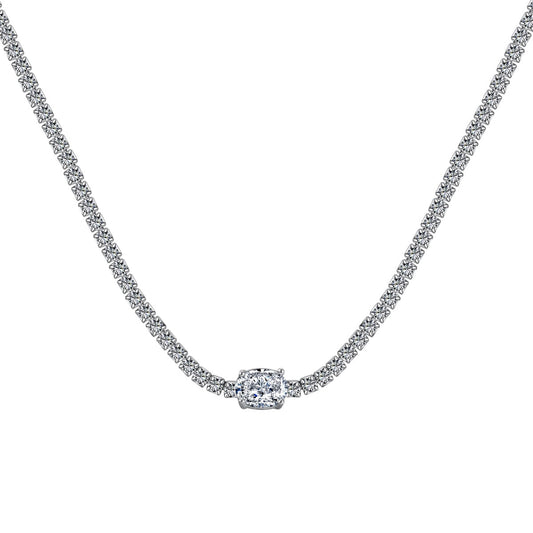 [Perla Lux]1.0 Carat Shining Oval Cut Necklace